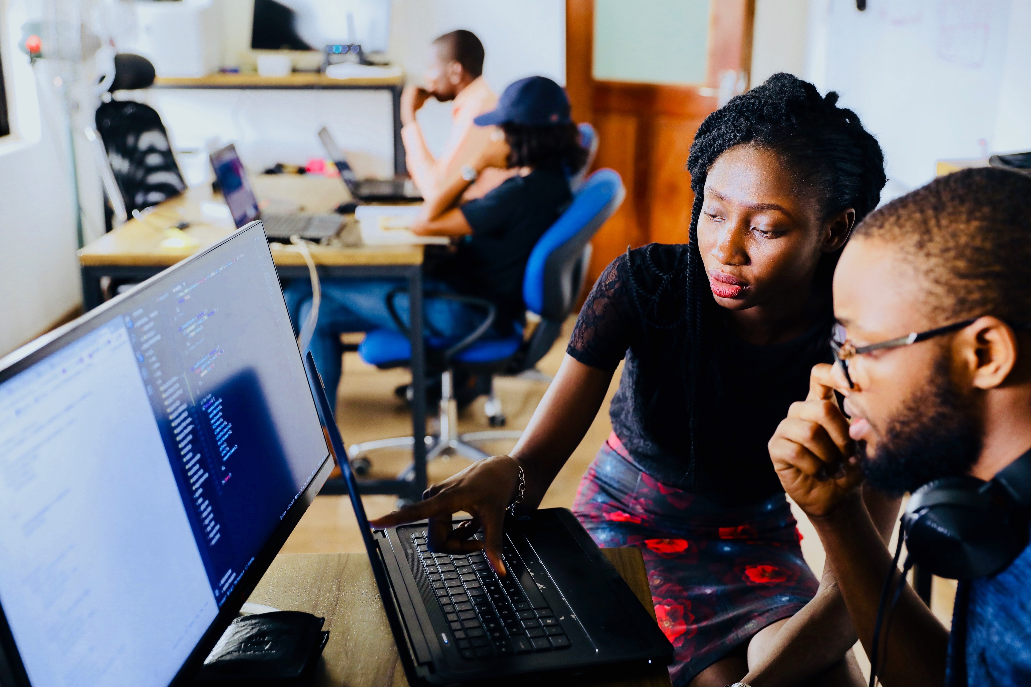 students using computers