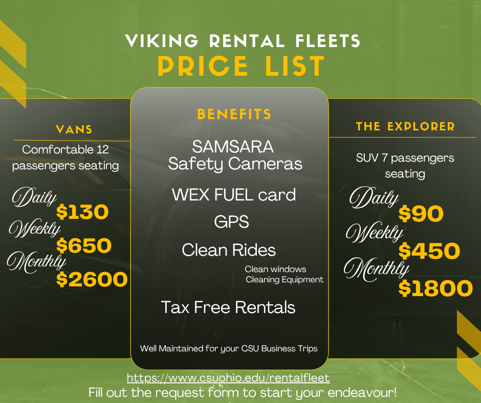 Rentals Price list