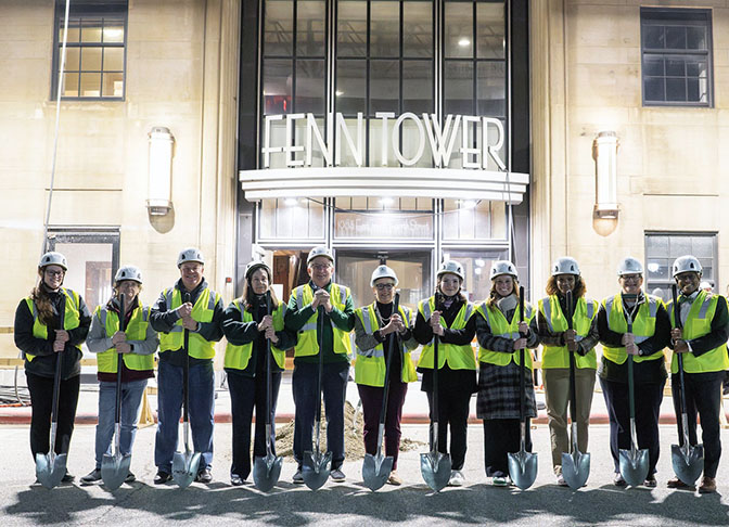 Members of the CSU Board of Trustees and University Leadership broke ground on the Fenn Tower renovations.