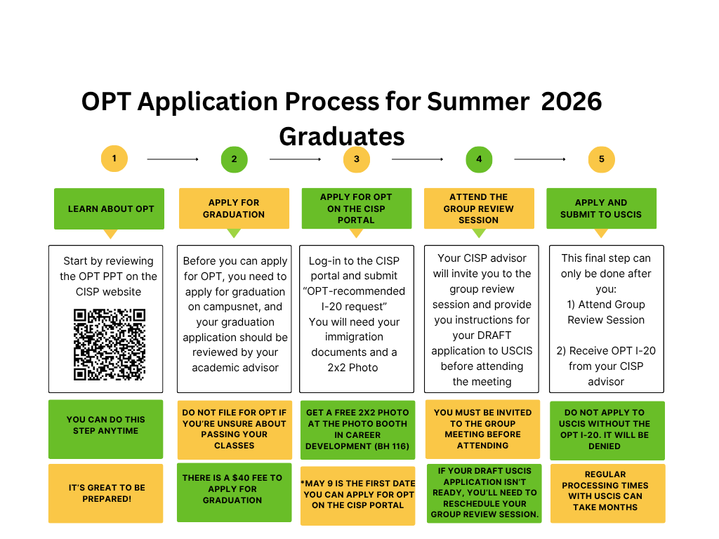 OPT Steps for Summer
