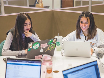 Students in library