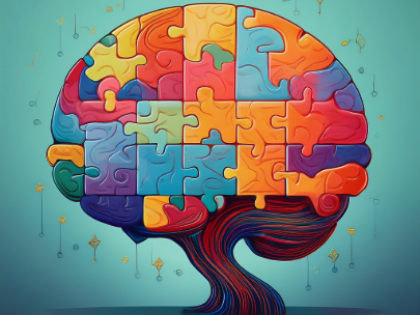 An image depicting a brain composed of puzzle pieces