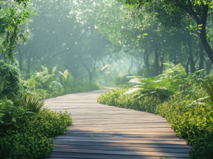 An image of a pathway through nature