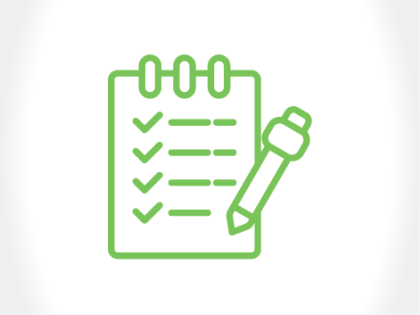 Icon of checklist and pen
