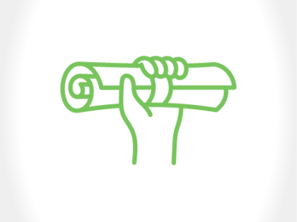 Icon of person holding diploma